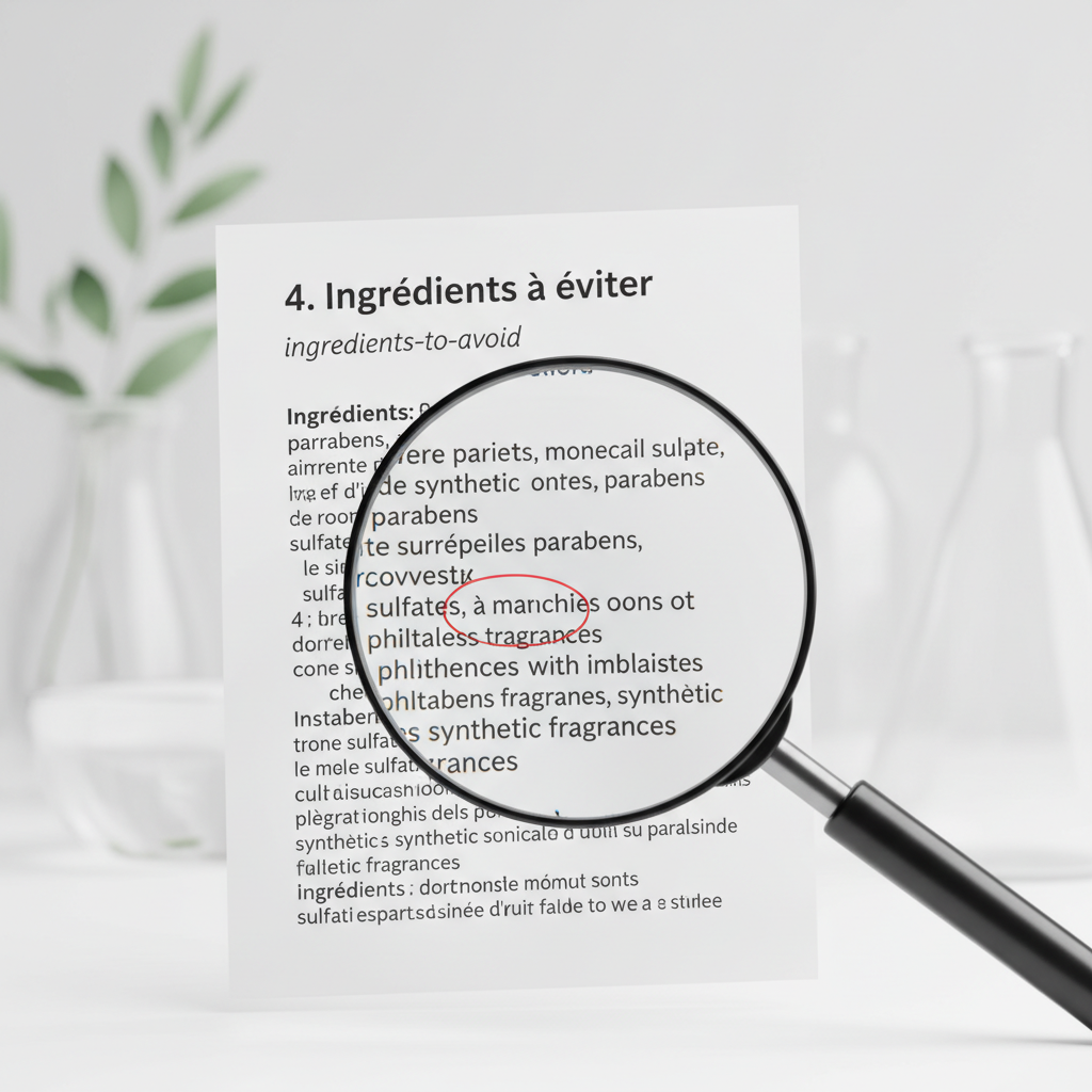 Les ingrédients à éviter